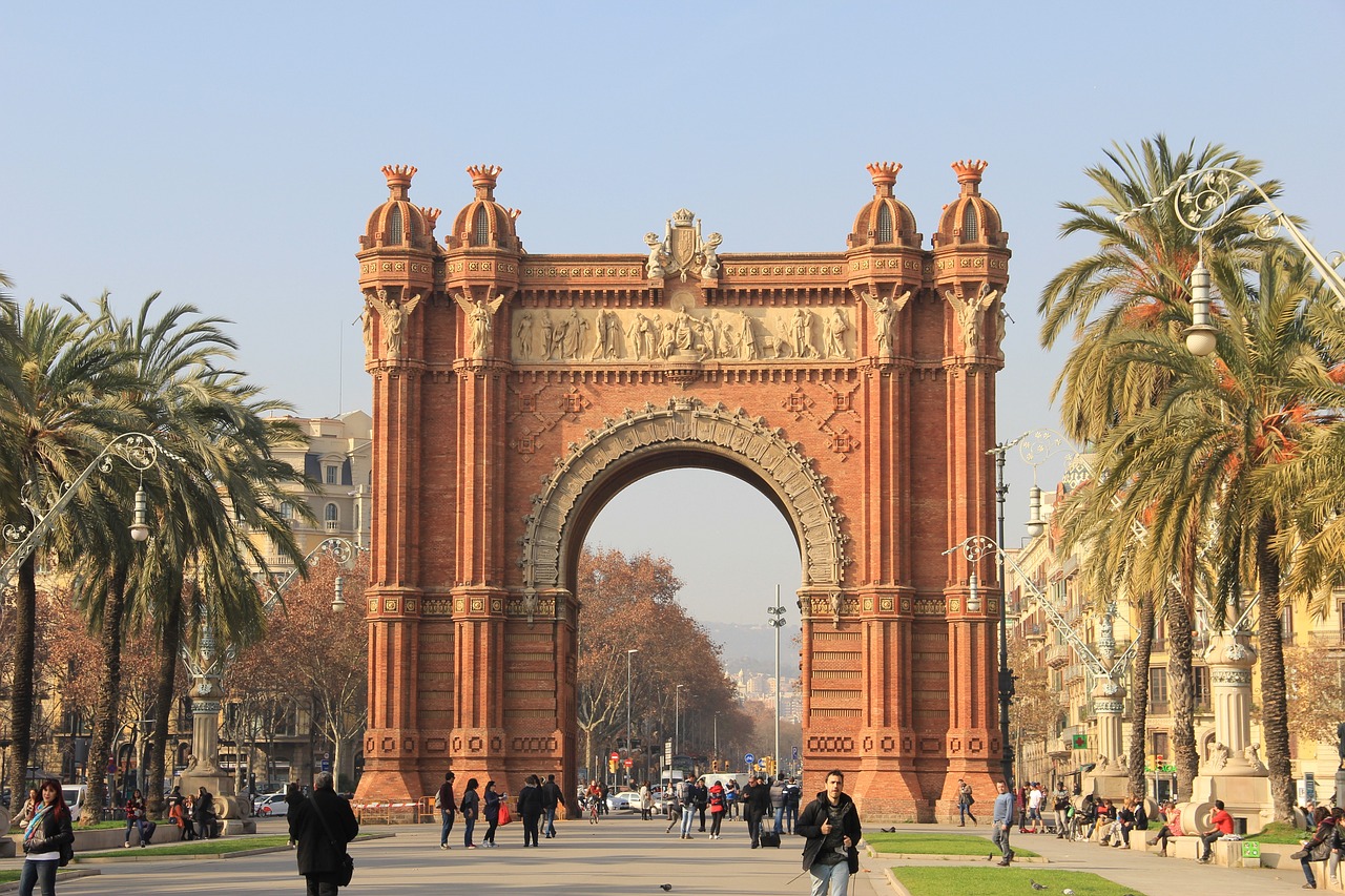 spain, barcelona, arc de triomphe