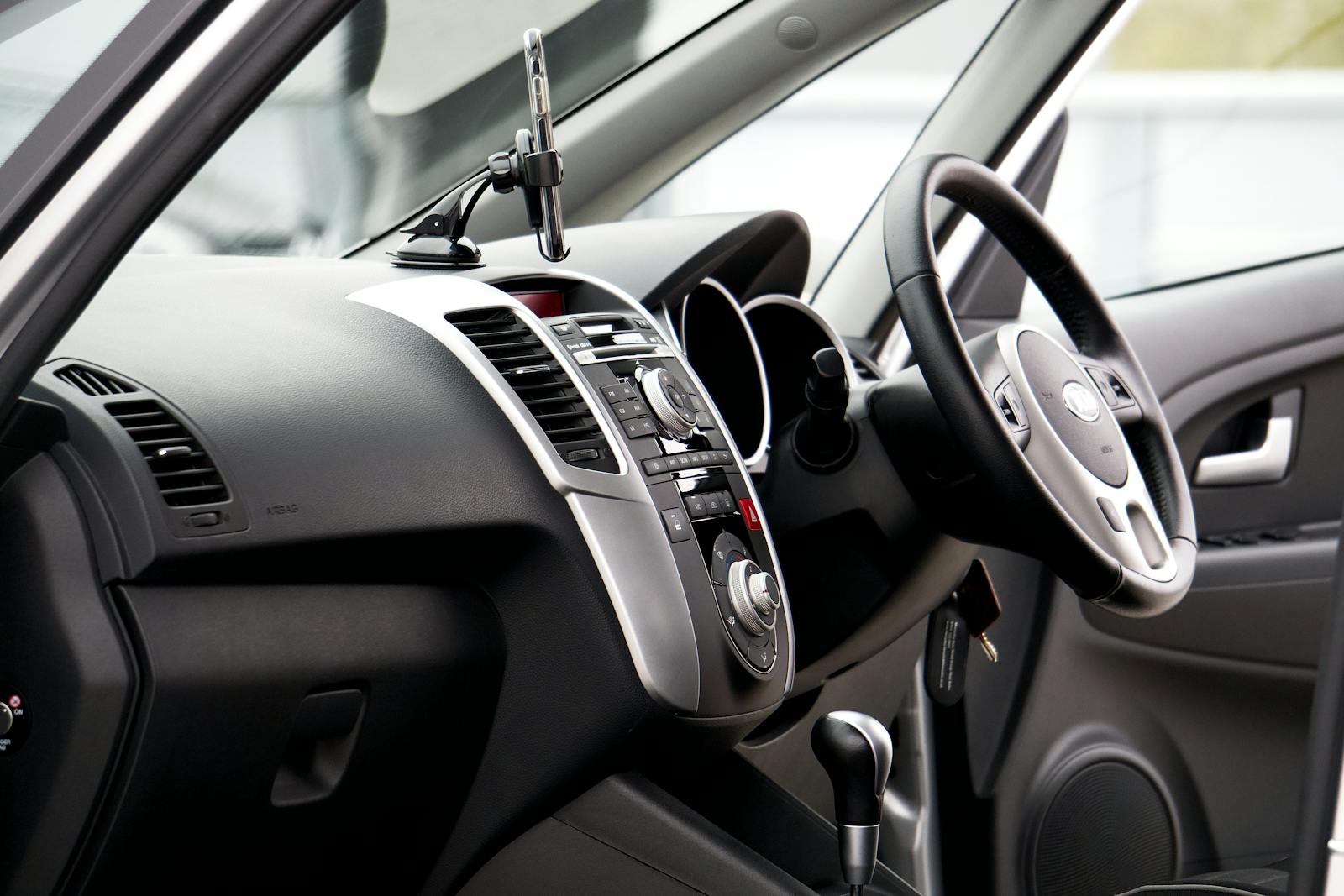 Car Interior with Leather Upholstery